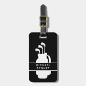 Modern Black Golf Sport ラゲッジタグ (正面縦)