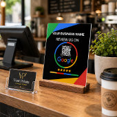 Modern Black Google Review QR Code アクリルサイン