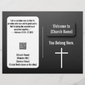 Modern Black Gradient Church Bulletin チラシ (正面)