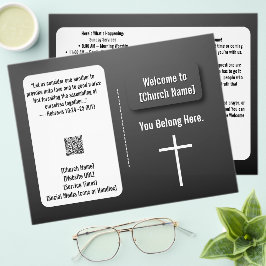 Modern Black Gradient Church Bulletin  チラシ