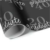 Modern Black Graduation Year Custom Gift ラッピングペーパー (ロールコーナー)