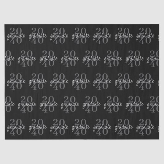 Modern Black Graduation Year Custom Gift 薄葉紙 (正面)