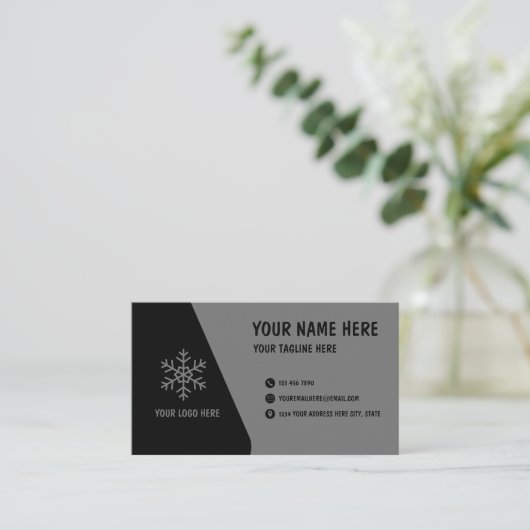 Modern Black Gray Minimal Business Card Template 名刺 (スタンド正面)