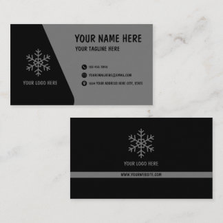 Modern Black Gray Minimal Business Card Template 名刺