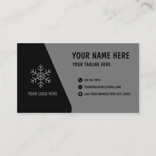 Modern Black Gray Minimal Business Card Template 名刺 (正面)