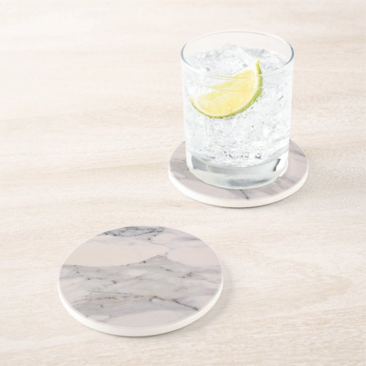 Modern black gray pink marble pattern  コースター (側面)