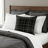 Modern Black & Gray Plaid クッション