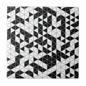Modern Black Gray White Geometric Triangles タイル (正面)