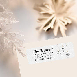 Modern Black Hand-Drawn Minimalist Address Label ラベル