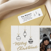 Modern Black Hand-Drawn Minimalist Address Label ラベル