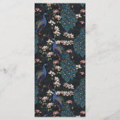 Modern Black Hand-Drawn Peacock Wedding Menu メニュー (裏面)