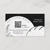 Modern Black Hand Sketch Sourdough Homemade Bread 名刺 (裏面)