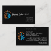 Modern Black Heating Cooling Experts HVAC 名刺 (正面/裏面)