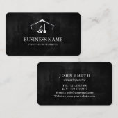 Modern Black House Cleaning Service House Logo 名刺 (正面/裏面)