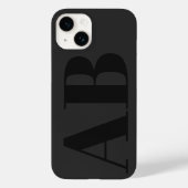 Modern black initial minimal contemporary Case-Mate iPhoneケース (裏面)