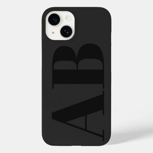 Modern black initial minimal contemporary Case-Mate iPhoneケース (裏面)