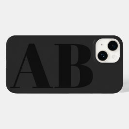 Modern black initial minimal contemporary Case-Mate iPhone 14ケース