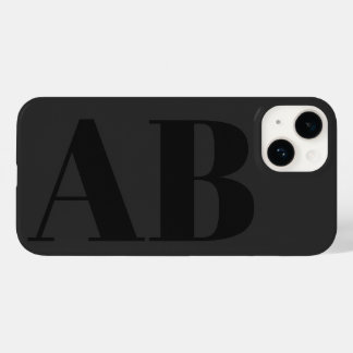 Modern black initial minimal contemporary Case-Mate iPhone 14ケース