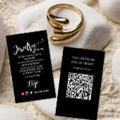 Modern Black Jewelry Care Card – Add Your Logo 名刺