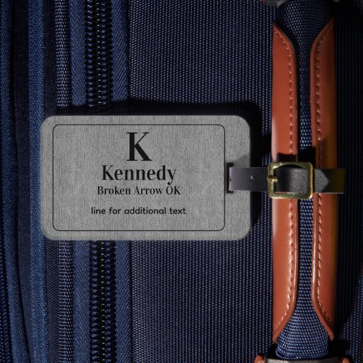  Modern Black Lettering Light Grey Denim Print ラゲッジタグ (正面インサイチュ4)