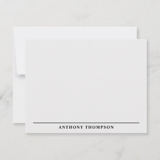 Modern Black Line Stationery ノートカード (正面)