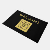 Modern Black Logo Business doormat ドアマット (アングル)