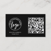 Modern Black Logo QR Code Template 名刺 (正面)