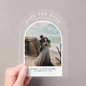 Modern black marble arch frame photo minimalist アクリル招待状 (インサイチュ (ポータブル))