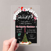 Modern Black Merry Christmas Graffiti Party  アクリル招待状 (インサイチュ (ポータブル))