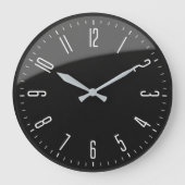 Modern Black Minimalist Custom Contemporary Office ラージ壁時計 (正面)