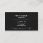 Modern Black Minimalist QR Code Business Design 名刺 (裏面)