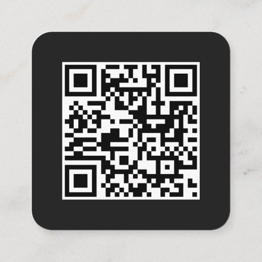Modern Black Minimalist QR Code Social Media スクエア名刺 (裏面)