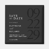 Modern Black Minimalist Wedding マグネット (正面)