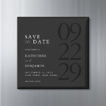 Modern Black Minimalist Wedding マグネット<br><div class="desc">Easily personalize your wedding save the date cards with this editable template. Features minimal elegant typography design in black color.</div>