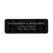 Modern Black Minimalist Wedding Return Address ラベル (正面)