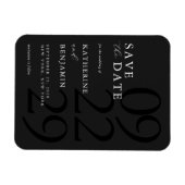 Modern Black Minimalist Wedding Save the Date マグネット (横)