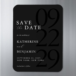Modern Black Minimalist Wedding Save the Date マグネット