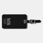 Modern Black Monogram ラゲッジタグ (正面横)