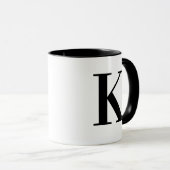 Modern Black Monogram Letter K Typography マグカップ (正面右)