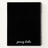 Modern Black Monogram Name Design ノートブック (裏面)