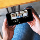 Modern Black Multi Photo Graduation Announcement 招待状