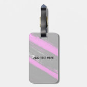Modern black neon pink brushstrokes monogram lugga ラゲッジタグ (裏面縦)