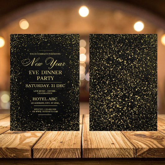 Modern Black New Year’s Eve Party Invitation