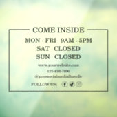 Modern Black Opening Hours Business Window Cling ウィンドウサイン (シート3)