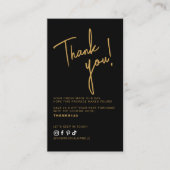 Modern black order thank you QR code 名刺 (正面)