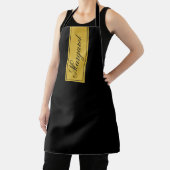 Modern Black Personalized Name Apron Stylish Desig エプロン (インサイチュ)