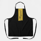 Modern Black Personalized Name Apron Stylish Desig エプロン (正面)
