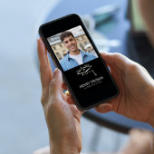 Modern Black Photo Graduation Party Announcement 招待状