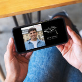 Modern Black Photo Graduation Party Card 招待状