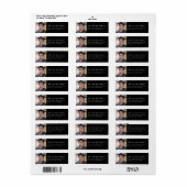 Modern Black Photo Graduation Return Address ラベル (フルシート)